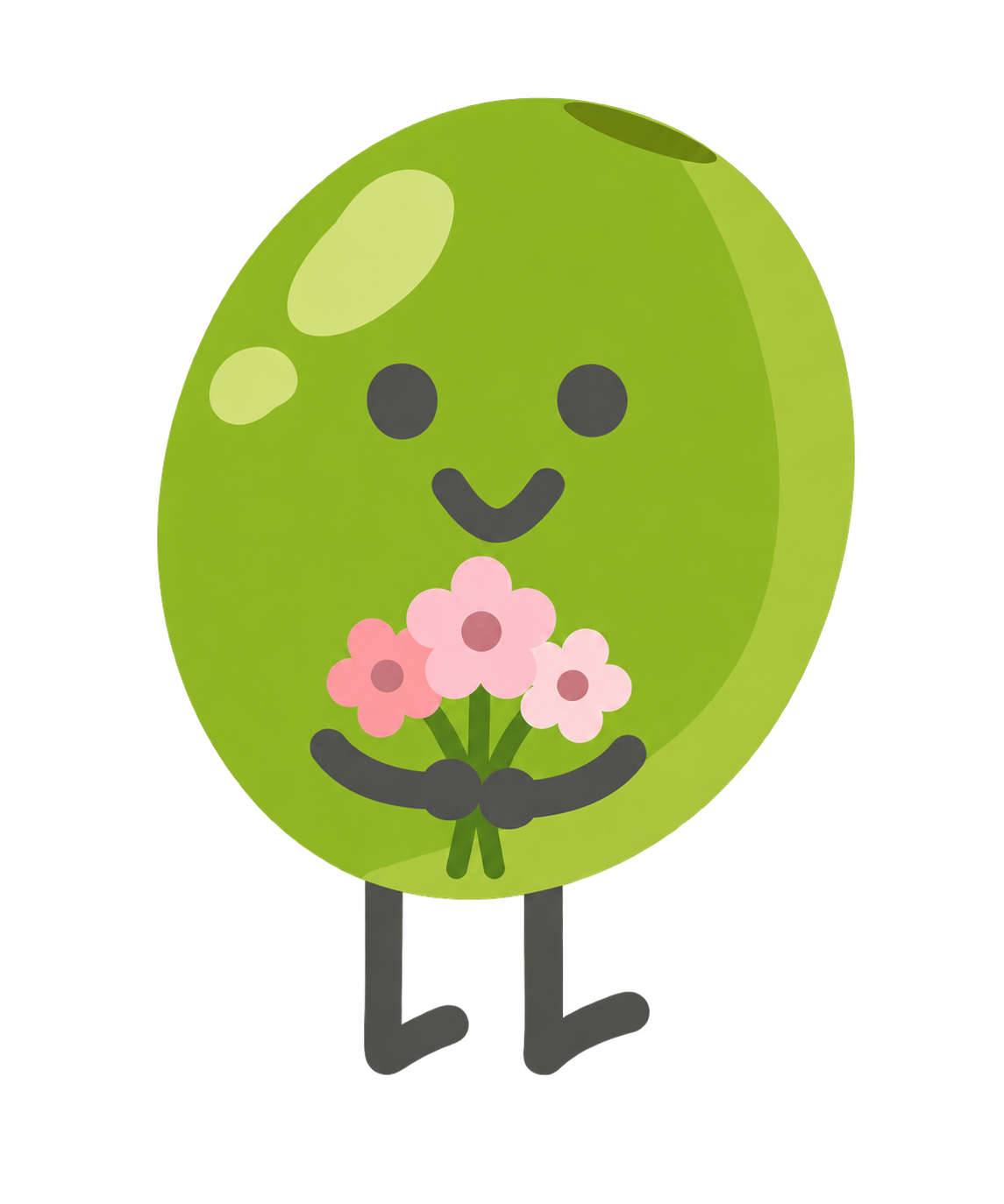 Olive holding flowers